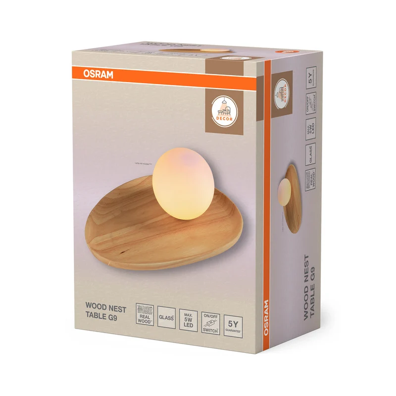 OSRAM DECOR Wood Nest lampe à poser 1xG9 Marron