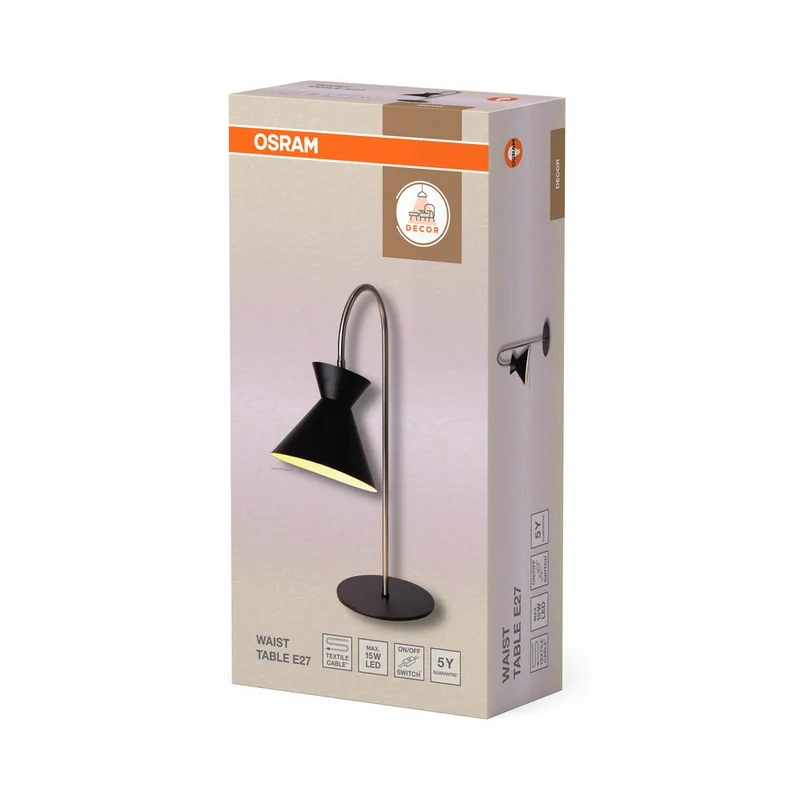 OSRAM DECOR Waist lampe à poser E27 Noir