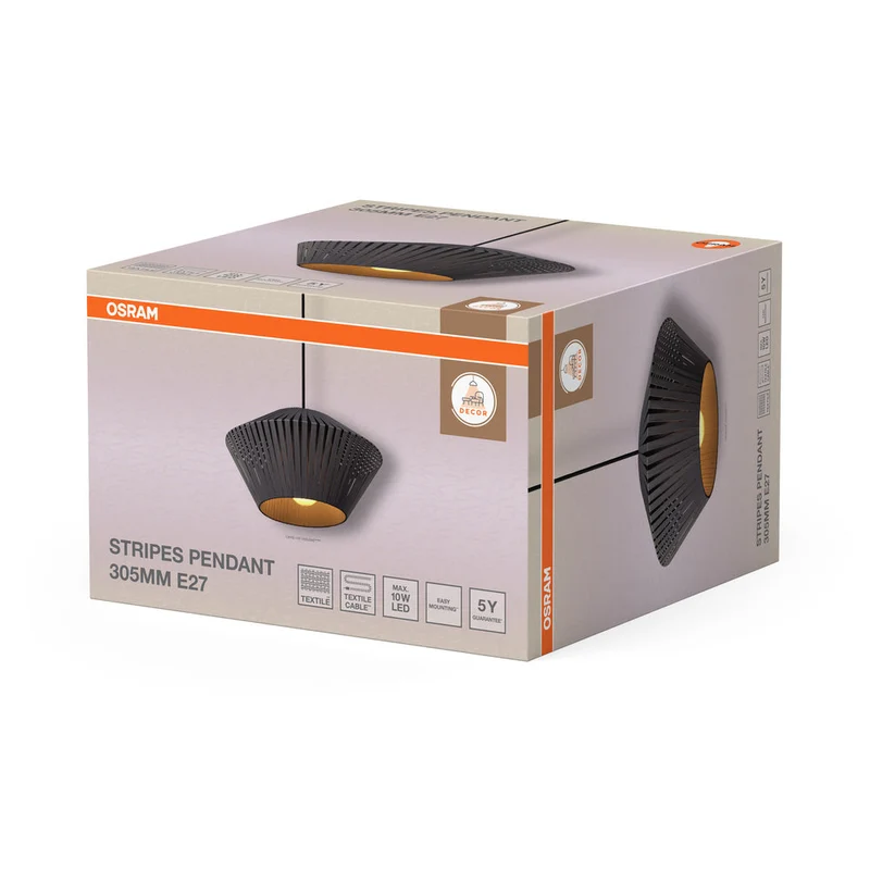OSRAM DECOR Stripes suspension 1xE27 Gris foncé
