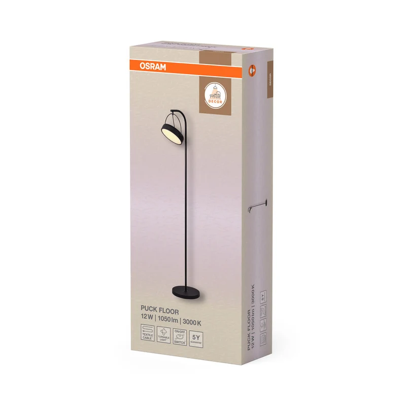 OSRAM DECOR Puck Lampadaire 12W Noir