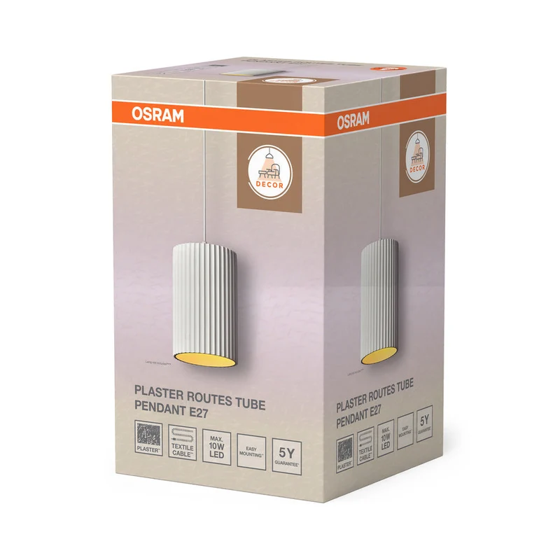 OSRAM DECOR Plaster Routes Tube Suspension 1xE27 Blanc