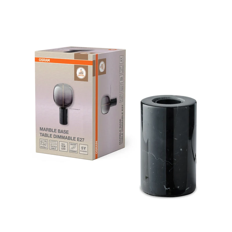 OSRAM DECOR Marble Base lampe à poser Dim E27 Noir