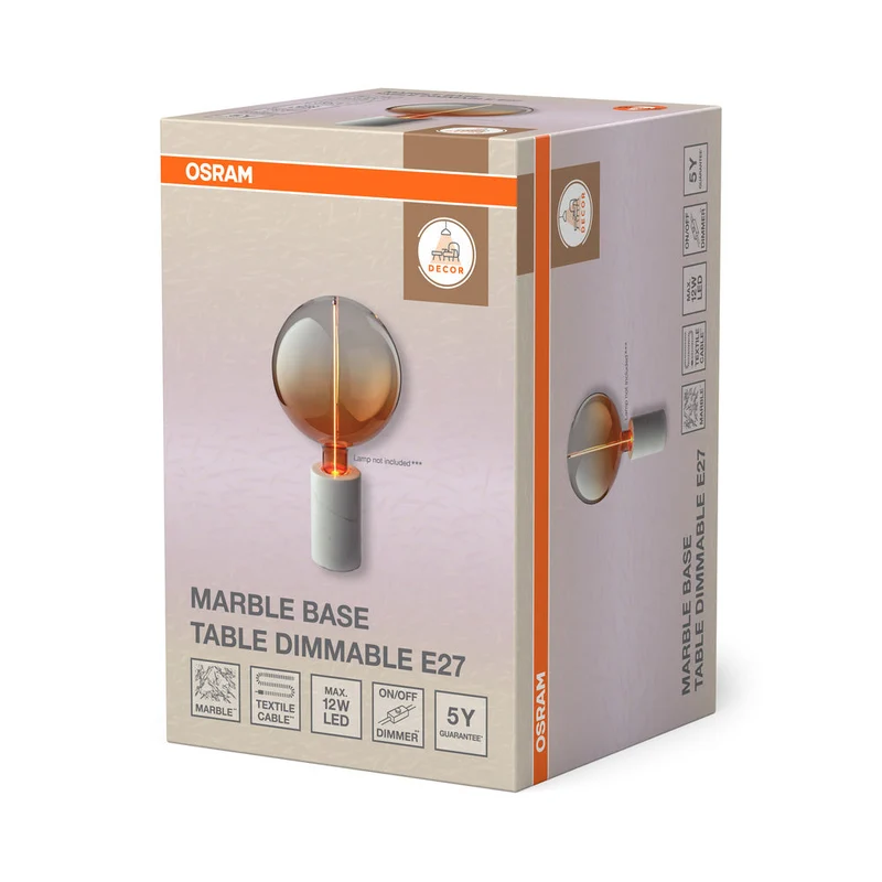 OSRAM DECOR Marble Base lampe à poser Dim E27 Blanc