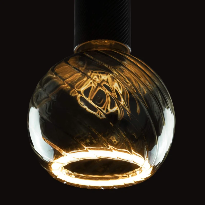 Segula Floating Twisted LED Globe E27 G200 Smokey-Grey - 300lm 1900K - Dimmable
