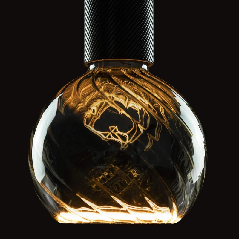 Segula Floating Twisted LED Globe E27 G200 Smokey-Grey - 300lm 1900K - Dimmable