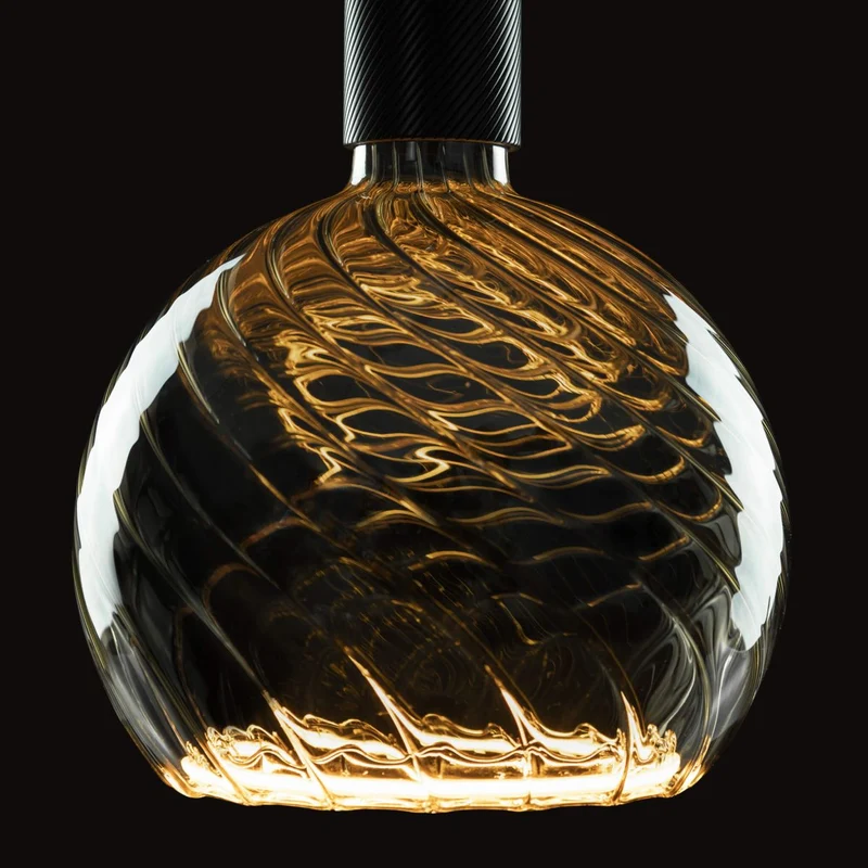 Segula Floating Twisted LED Globe E27 G200 Smokey-Grey - 300lm 1900K - Dimmable