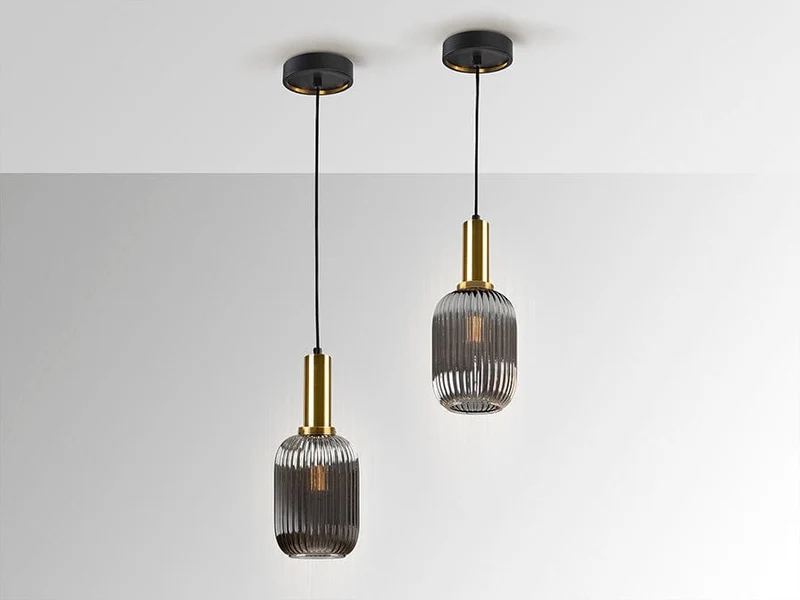 Suspension simple Verre noir fumé Chambre