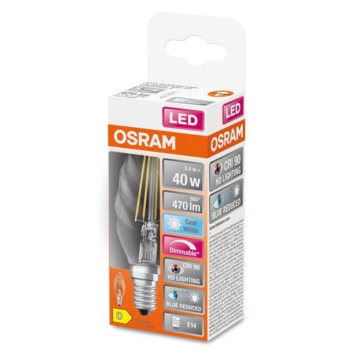 OSRAM Lampe LED dimmable LED SUPERSTAR+ CL BW FIL 40 dim 3,4W/940 E14 IRC90 BOÎTE, blanc froid