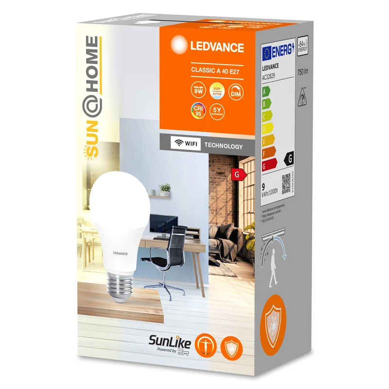 LEDVANCE Wifi SUN@HOME lampe LED Tunable White (ex 57W) 9W / 2200-5000K E27