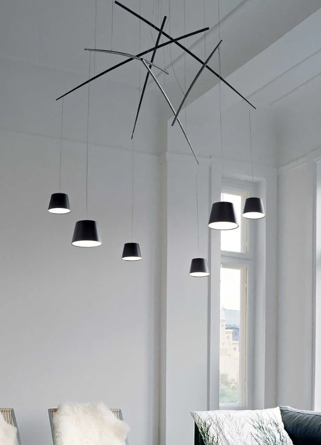 Lustre moderne de salon noir - Fishy