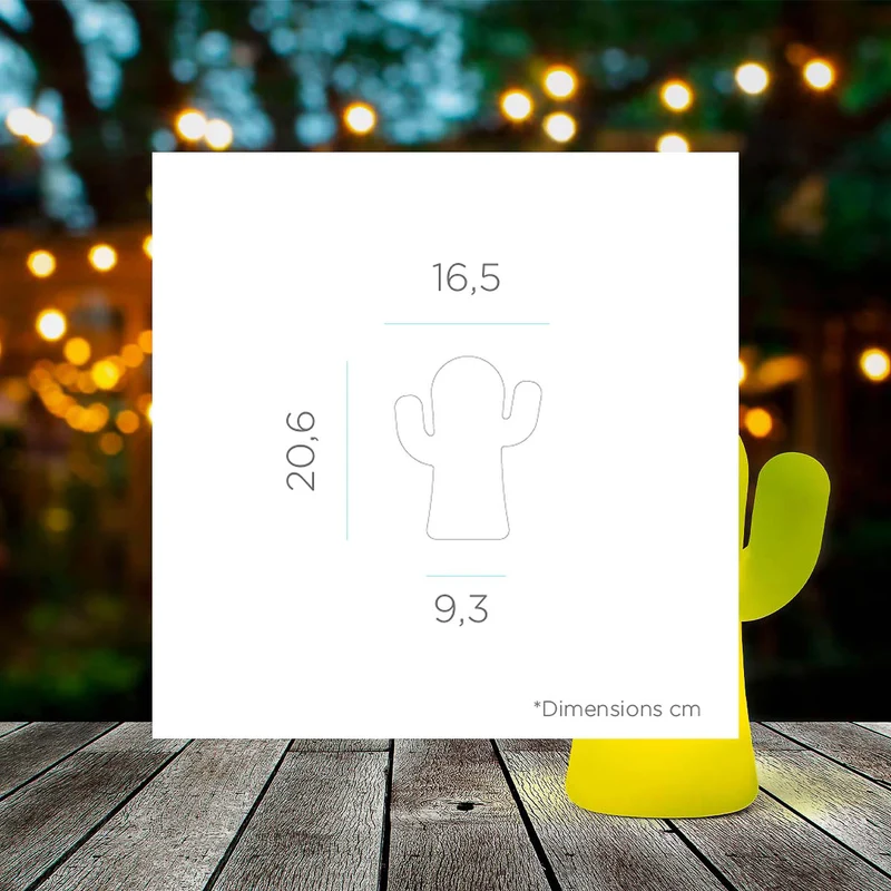 CACTUS LUMINEUX EN SILICONE PANCHITO VERT CITRON