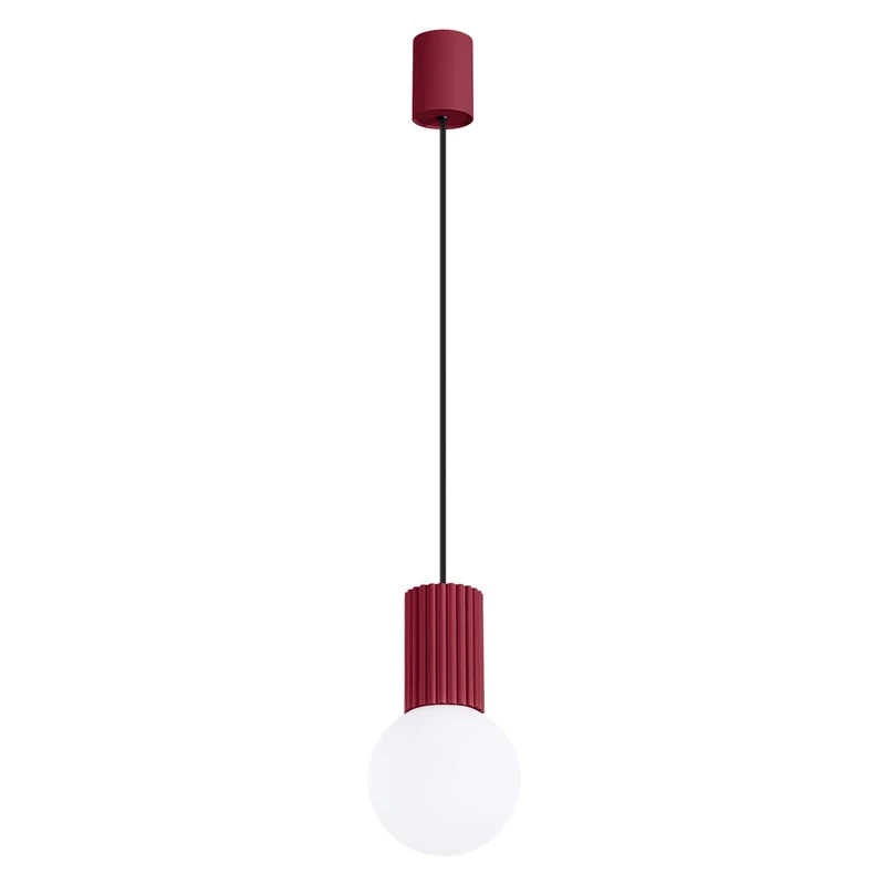 Suspension Aluminium/Verre Bourgogne Moderne Ronde