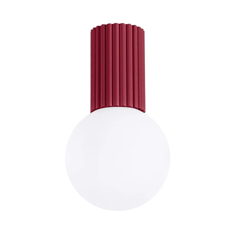 Plafonnier Aluminium/Verre Bourgogne Moderne Ronde