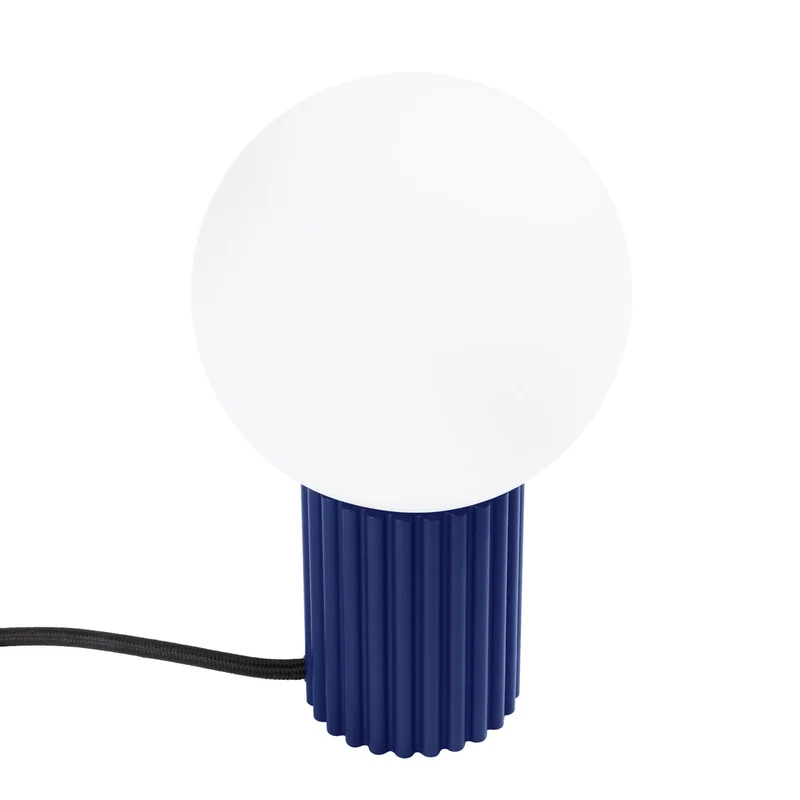 Lampe Aluminium/Verre Bleu Moderne Ronde