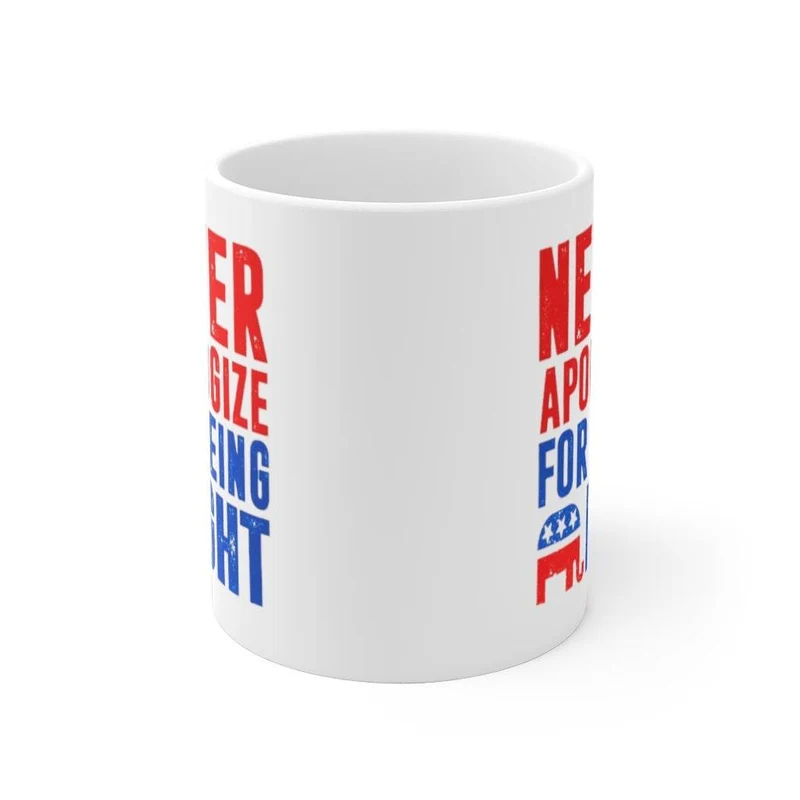 Cadeaux républicains, tasse d’éléphant républicain, ne vous excusez jamais d’avoir raison, cadeau pour républicain, papa républicain, tasse patriote conservatrice