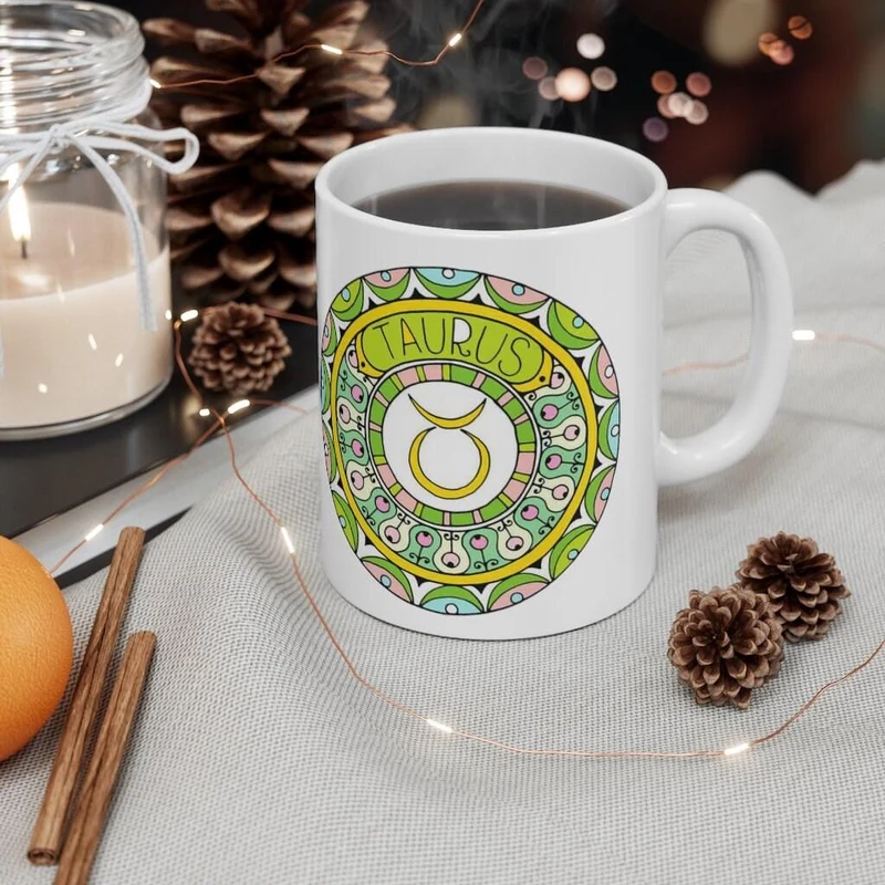 Tasse du zodiaque Taureau, tasse Taureau, cadeau du zodiaque né du 20 avril au 20 mai, signe du zodiaque, cadeau d’horoscope, cadeau d’astrologie, tasse || Naissance du Taureau