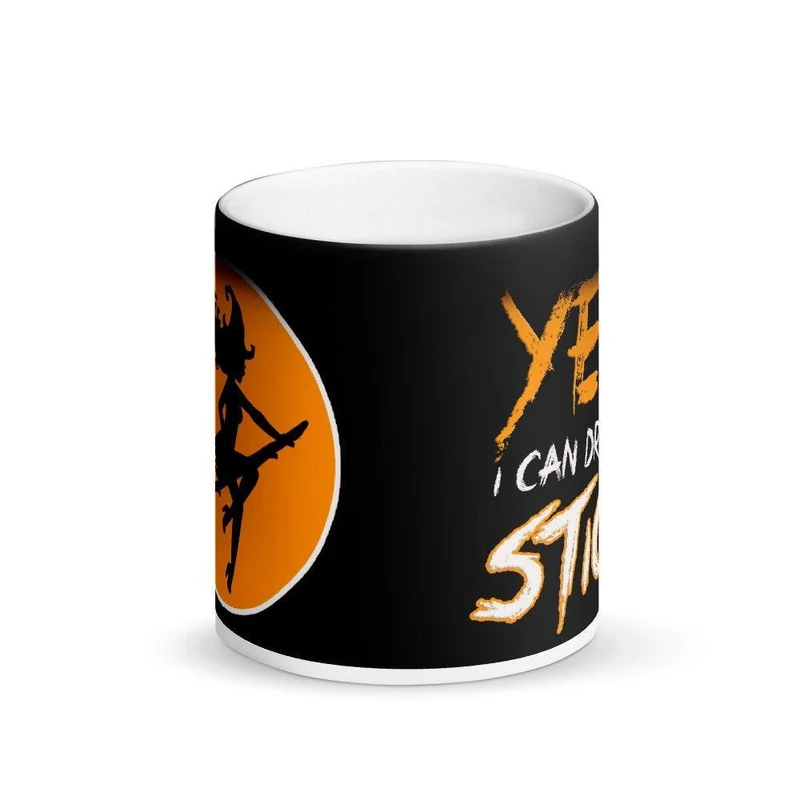 Oui, je peux conduire bâton Halloween Mug, Halloween Mug Gift, Halloween ideas, black halloween Mug || Tasse magique noire mate