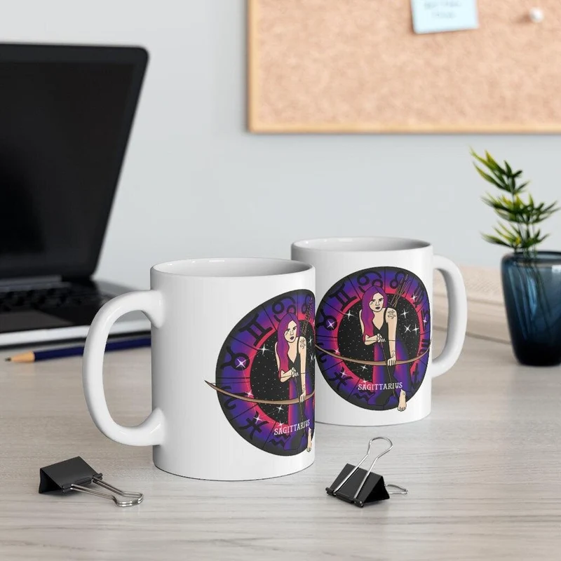 Mug du zodiaque Sagittaire, Mug Sagittaire, cadeau du zodiaque né du 22 novembre au 21 décembre, signe du zodiaque, cadeau d’astrologie, tasse || Naissance du Sagittaire