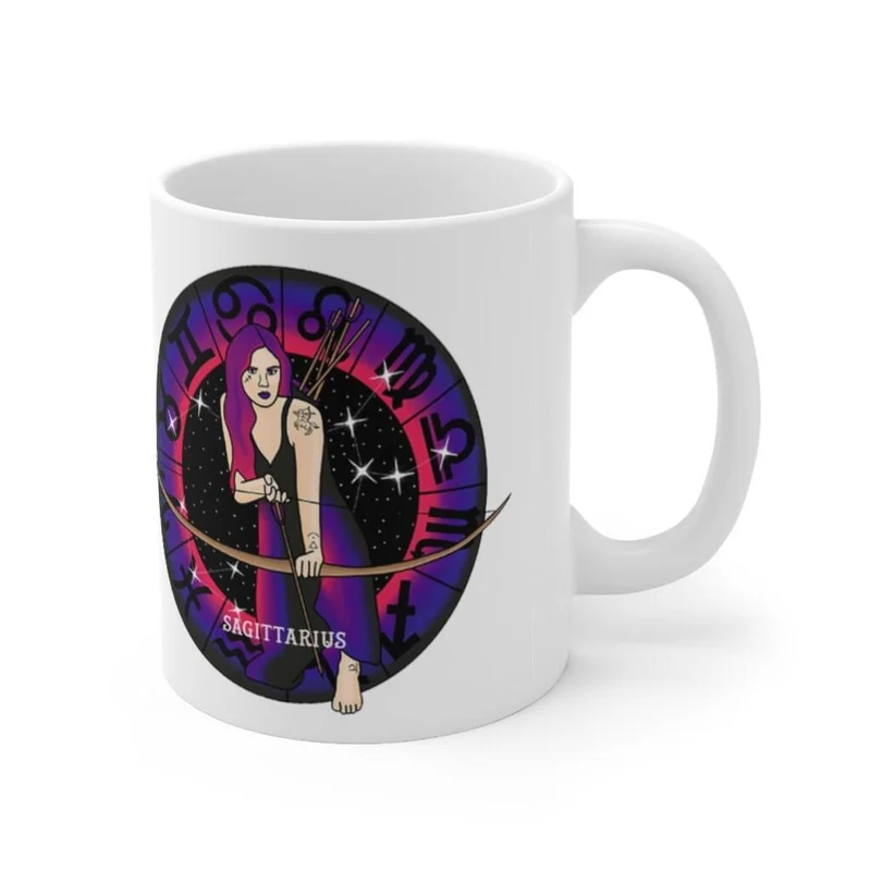 Mug du zodiaque Sagittaire, Mug Sagittaire, cadeau du zodiaque né du 22 novembre au 21 décembre, signe du zodiaque, cadeau d’astrologie, tasse || Naissance du Sagittaire