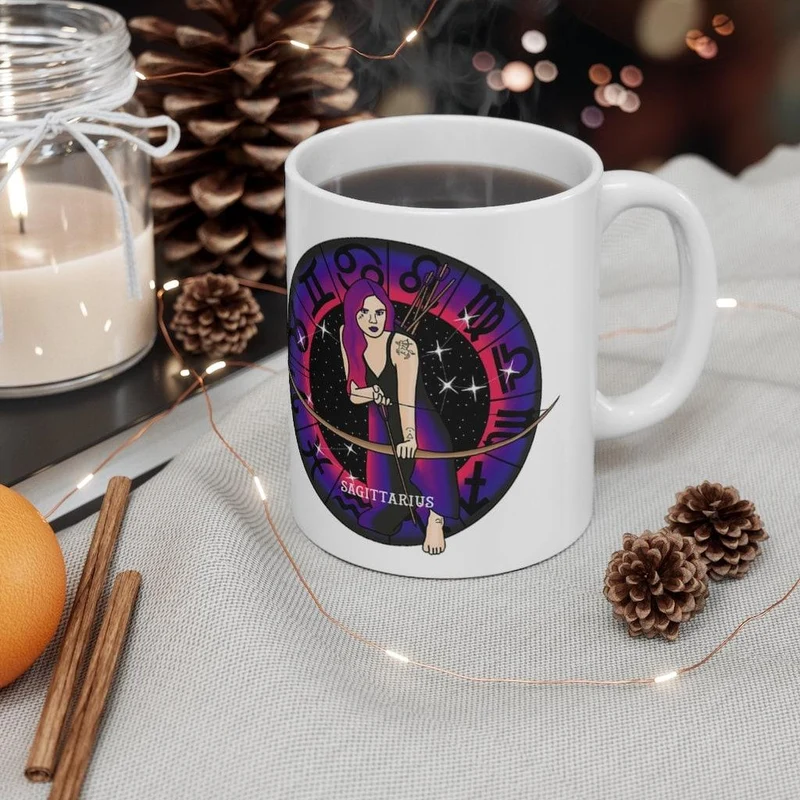 Mug du zodiaque Sagittaire, Mug Sagittaire, cadeau du zodiaque né du 22 novembre au 21 décembre, signe du zodiaque, cadeau d’astrologie, tasse || Naissance du Sagittaire