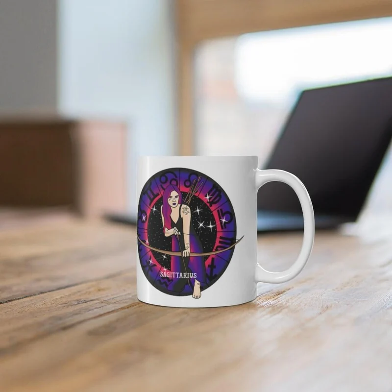Mug du zodiaque Sagittaire, Mug Sagittaire, cadeau du zodiaque né du 22 novembre au 21 décembre, signe du zodiaque, cadeau d’astrologie, tasse || Naissance du Sagittaire