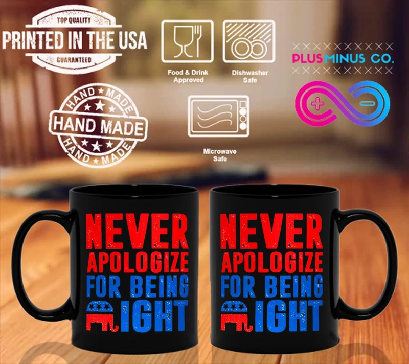 Ne vous excusez jamais d’avoir raison Tasses noires