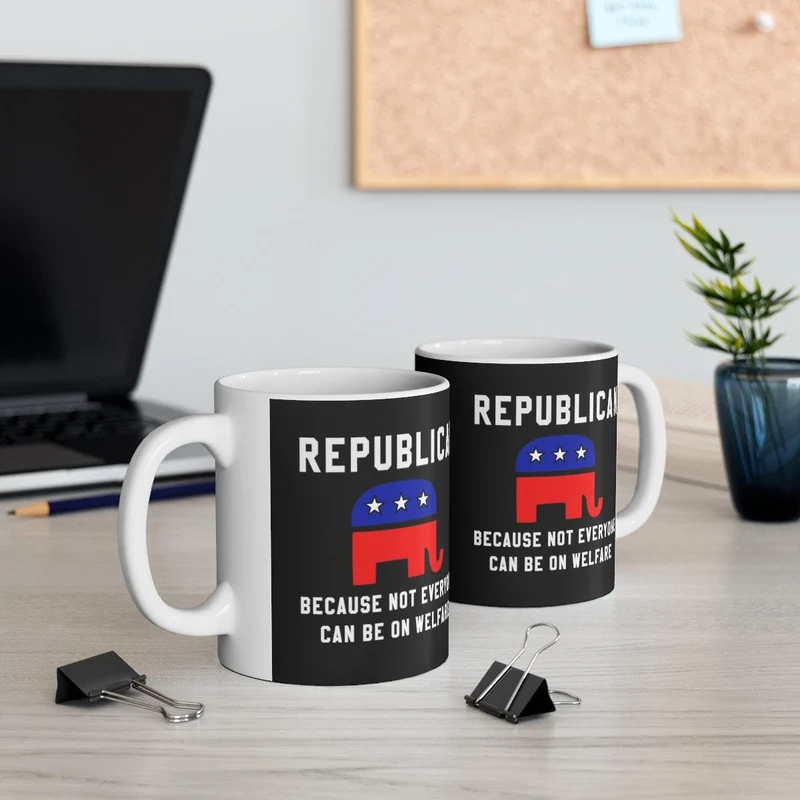 Tasse à café républicaine, cadeau républicain, tasse politique, républicain Tout le monde ne peut pas bénéficier de l'aide sociale, républicain élevé, éléphant, céramique 11oz