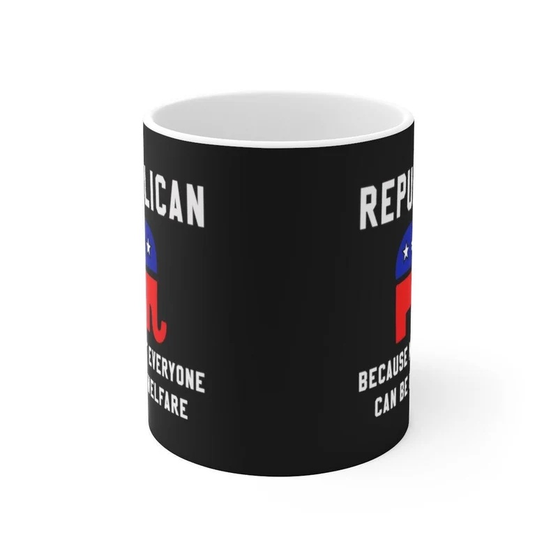 Tasse à café républicaine, cadeau républicain, tasse politique, républicain Tout le monde ne peut pas bénéficier de l'aide sociale, républicain élevé, éléphant, céramique 11oz