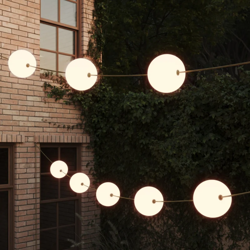 Guirlande lumineuse 12 points lumineux d’extérieur IP67 Vert Olive - Marina12 Cherry
