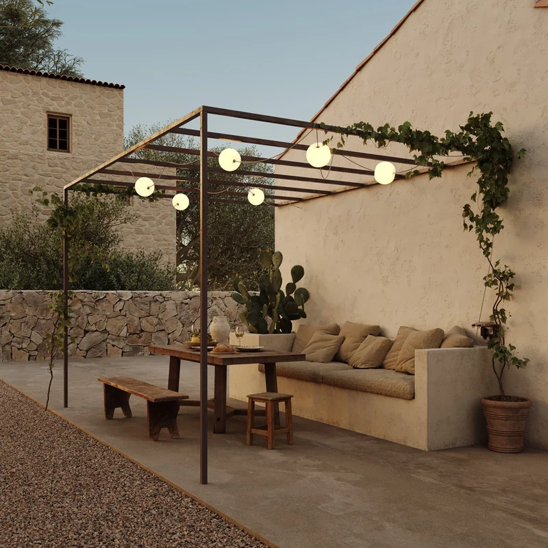 Guirlande lumineuse 6 points lumière pour extérieur IP67 Desert Brown - Marina6 Cherry