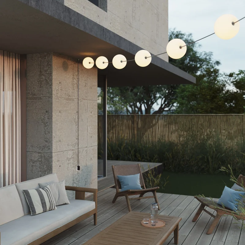 Guirlande lumineuse 6 points lumière pour extérieur IP67 Gris - Marina6 Cherry