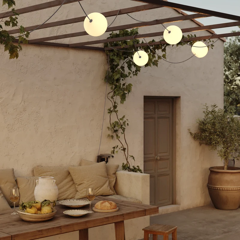 Guirlande lumineuse 6 points lumière pour extérieur IP67 Gris - Marina6 Cherry