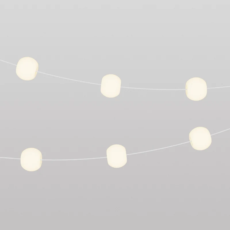 Guirlande lumineuse 6 points lumineux d’extérieur IP67 Blanc Sable - Marina6 Cherry