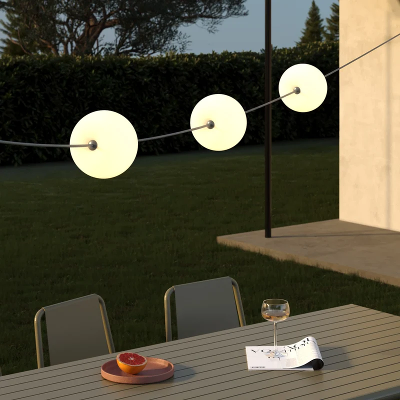 Guirlande lumineuse 3 points lumineux d’extérieur IP67 Gris - Marina3 Cherry
