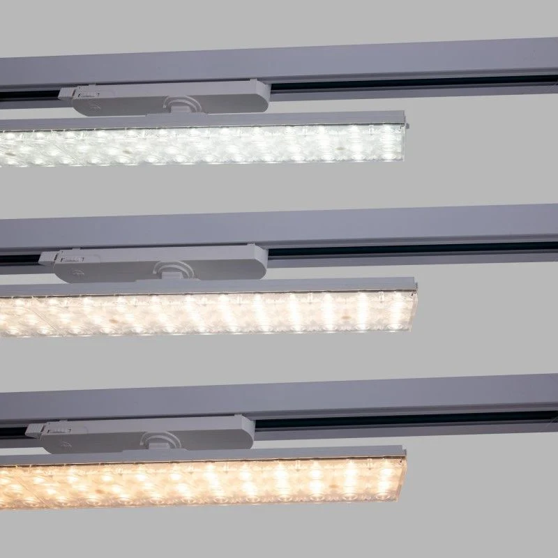Luminaire linéaire LED triphasé orientable 20W - CCT - IRC90 - Driver KGP - Blanc