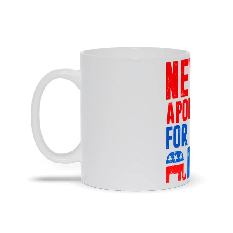 Ne vous excusez jamais d’avoir raison Mugs Cadeaux républicains, Cadeau républicain de tasse d’éléphant pour républicain, papa républicain, drôle d’éléphant blanc