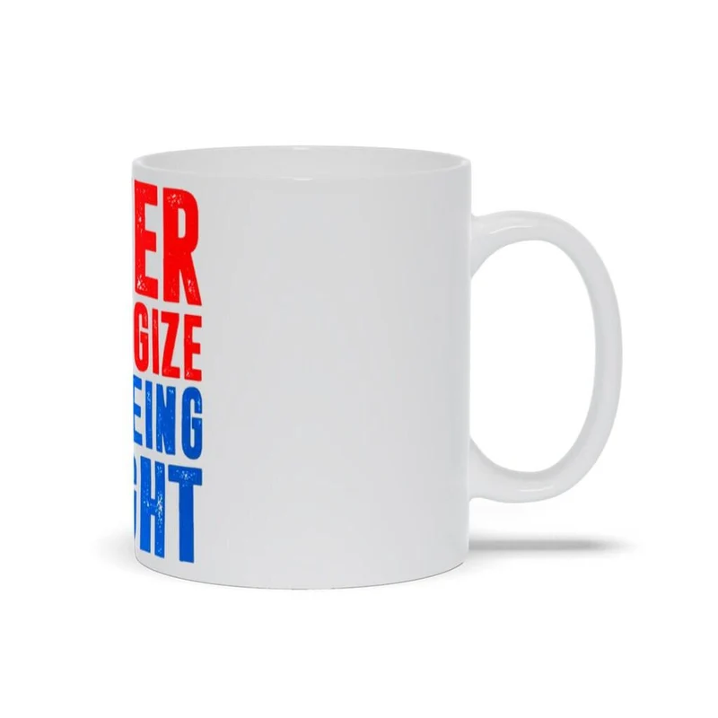 Ne vous excusez jamais d’avoir raison Mugs Cadeaux républicains, Cadeau républicain de tasse d’éléphant pour républicain, papa républicain, drôle d’éléphant blanc