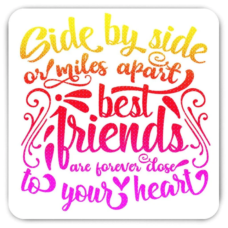 Côte à côte ou à des kilomètres l'un de l'autre Les meilleurs amis sont toujours proches de vos aimants cardiaques, papier peint côte à côte pour réfrigérateur, cadeau bff, cadeau pour gf