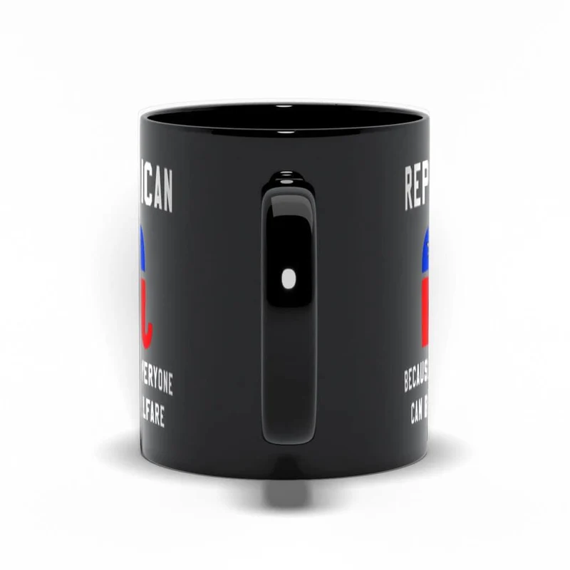 Républicain parce que tout le monde ne peut pas bénéficier de l’aide sociale Mugs noirs, tasse républicaine, cadeau républicain