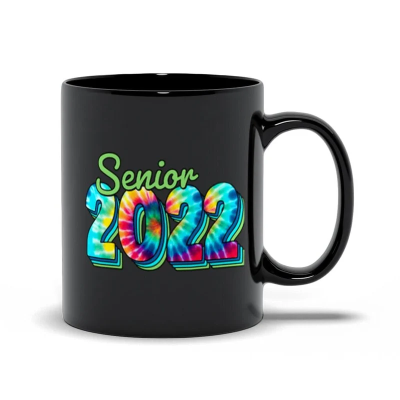 Senior 2022 Black Mugs Dye Color T-Shirts, Diplômés 2022, Remise des diplômes 2022, Classe Senior de 2022, Remise des diplômes