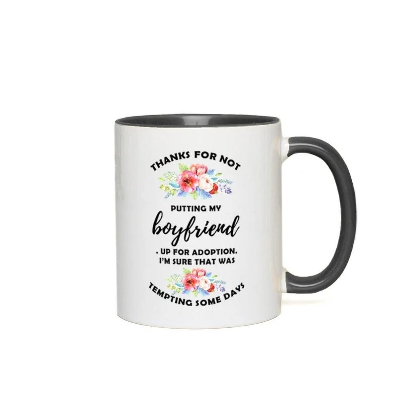 Merci de ne pas avoir mis mon petit ami en adoption Tasses d’accent, tasses drôles, tasse de Noël, tasse à café, cadeau de maman, cadeau de fête des mères,
