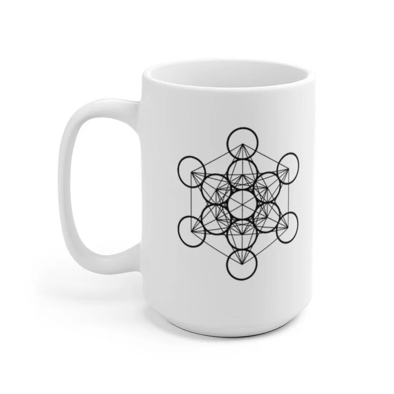 Géométrie sacrée, tasses cube métatrons, tasse en céramique blanche d’art de géométrie sacrée