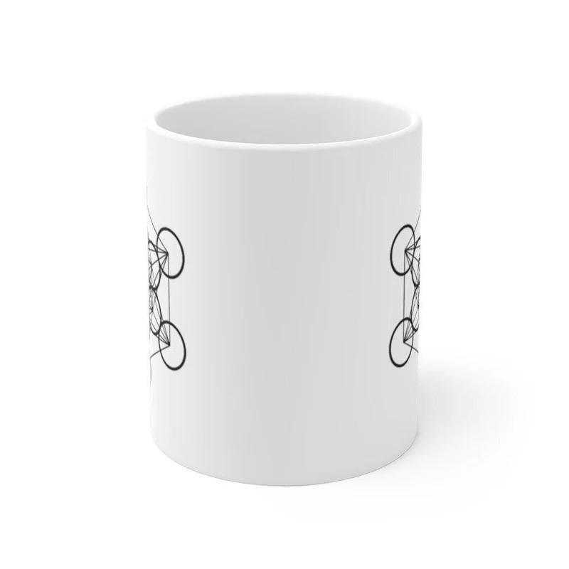 Géométrie sacrée, tasses cube métatrons, tasse en céramique blanche d’art de géométrie sacrée