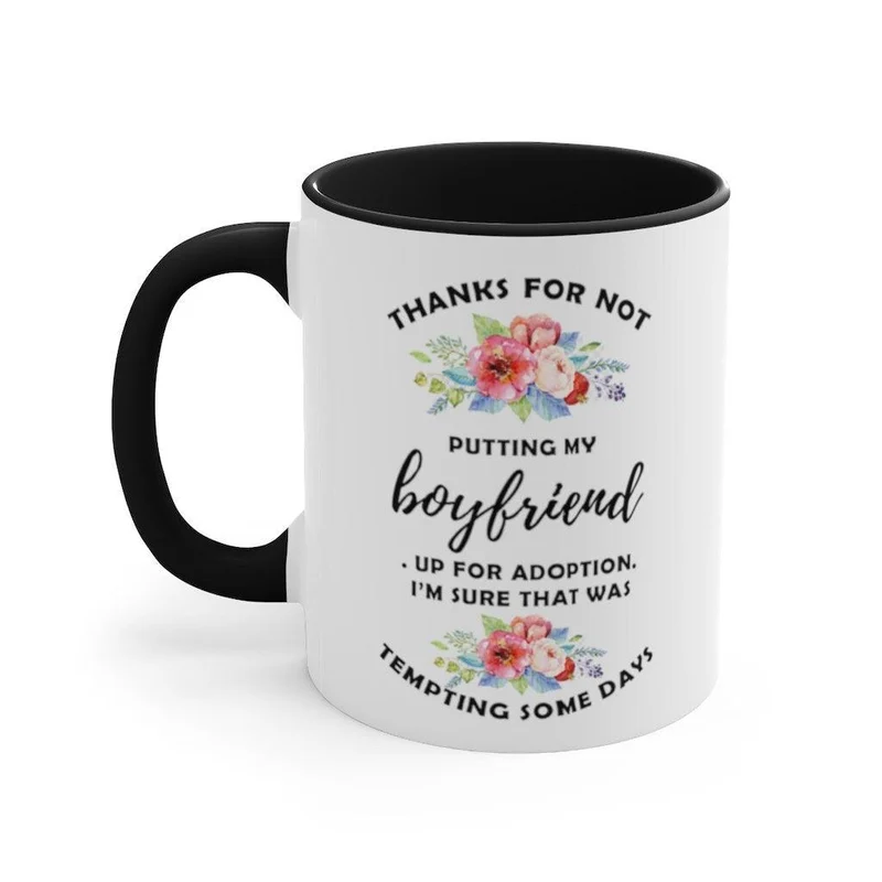 Merci de ne pas avoir mis mon petit ami en adoption Tasses d’accent, tasse de Noël, tasse à café, cadeau de maman, cadeau de fête des mères, tasse d’accent