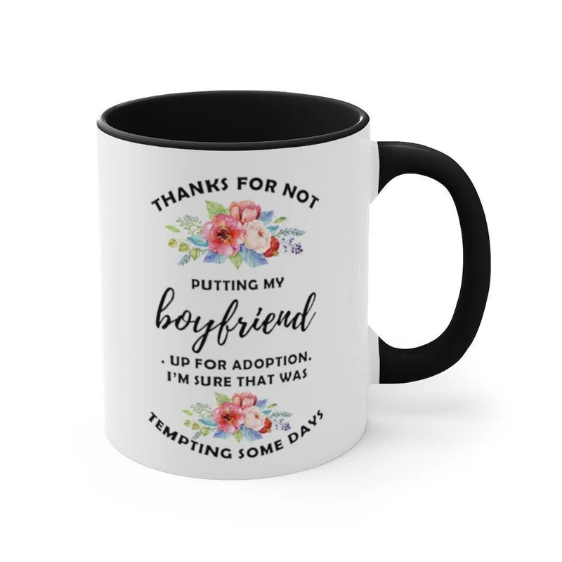 Merci de ne pas avoir mis mon petit ami en adoption Tasses d’accent, tasse de Noël, tasse à café, cadeau de maman, cadeau de fête des mères, tasse d’accent