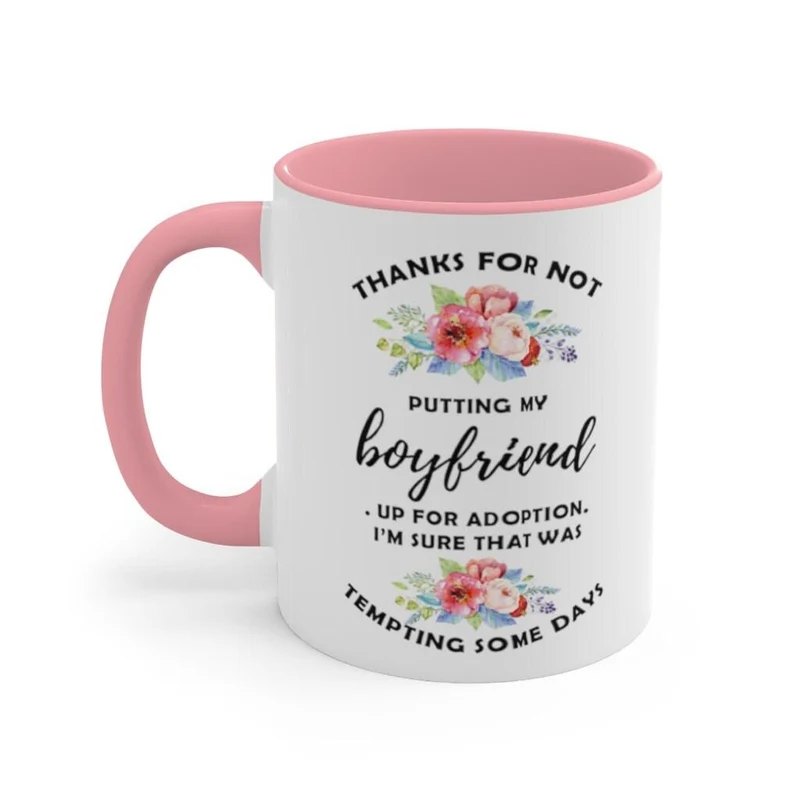 Merci de ne pas avoir mis mon petit ami en adoption Tasses d’accent, tasse de Noël, tasse à café, cadeau de maman, cadeau de fête des mères, tasse d’accent