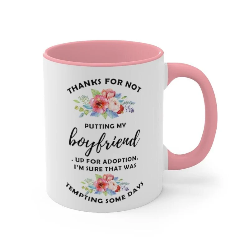 Merci de ne pas avoir mis mon petit ami en adoption Tasses d’accent, tasse de Noël, tasse à café, cadeau de maman, cadeau de fête des mères, tasse d’accent