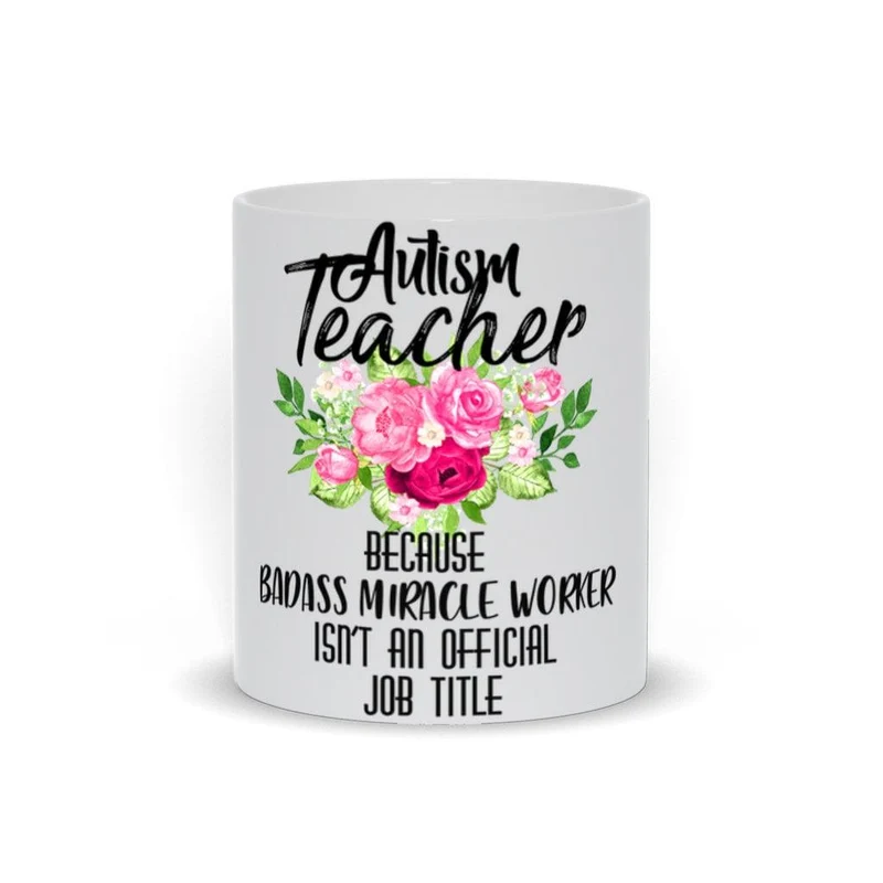 Tasses pour enseignants en autisme | Cadeau drôle de tasse de professeur d’autisme | Cadeau d’anniversaire de Noël sur l’autisme | Tasse de professeur d’autisme Badass | Faiseur de miracles dur à cuire