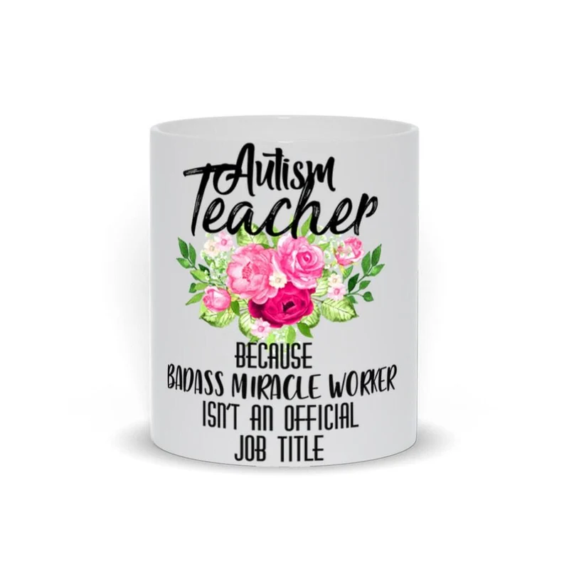 Tasses pour enseignants en autisme | Cadeau drôle de tasse de professeur d’autisme | Cadeau d’anniversaire de Noël sur l’autisme | Tasse de professeur d’autisme Badass | Faiseur de miracles dur à cuire