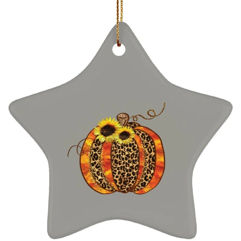 Ornement d’étoile en céramique sur le thème de la citrouille d’Halloween, décoration d’Halloween, collier pendentif d’Halloween, conception de citrouille d’Halloween